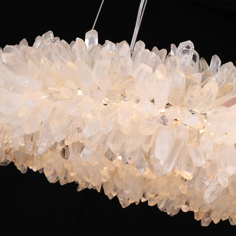 Crystal Brass Round Chandelier - Nuvé