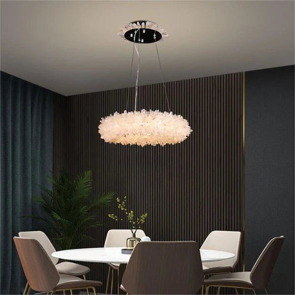 Crystal Brass Round Chandelier - Nuvé