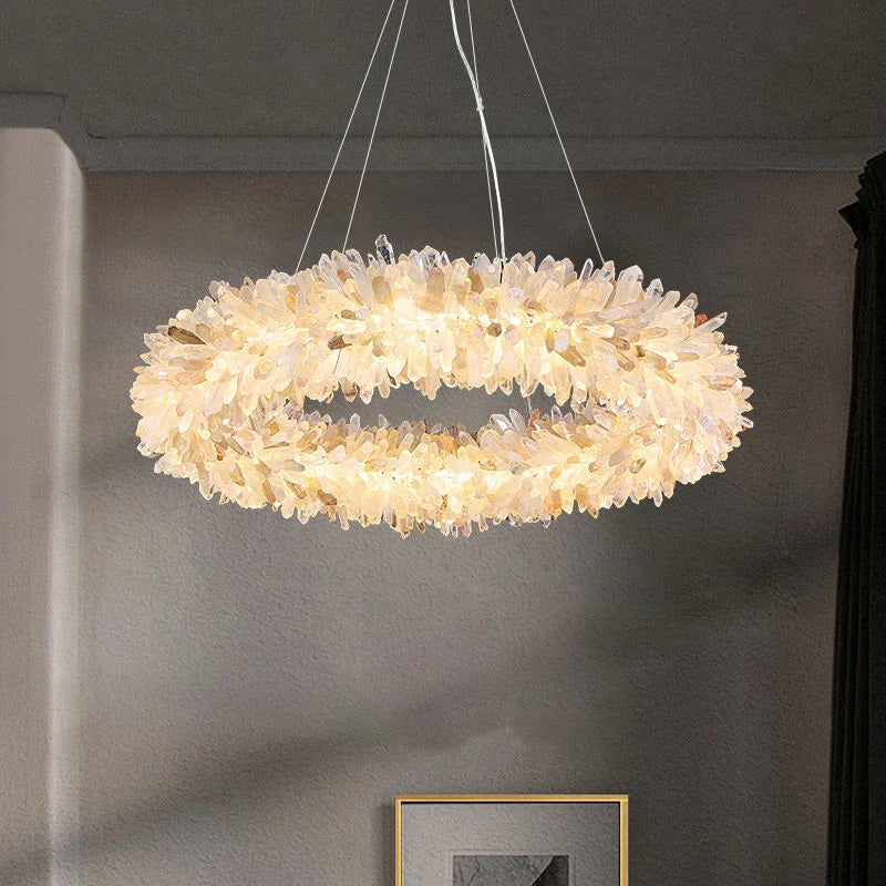 Crystal Brass Round Chandelier - Nuvé