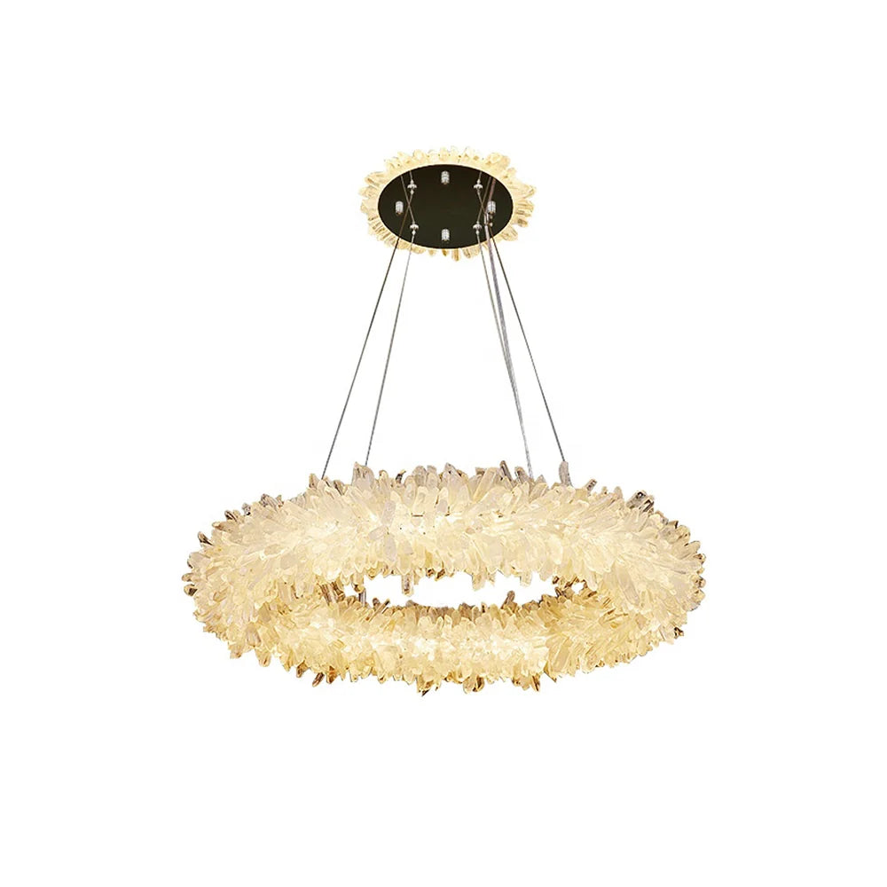 Crystal Brass Round Chandelier - Nuvé