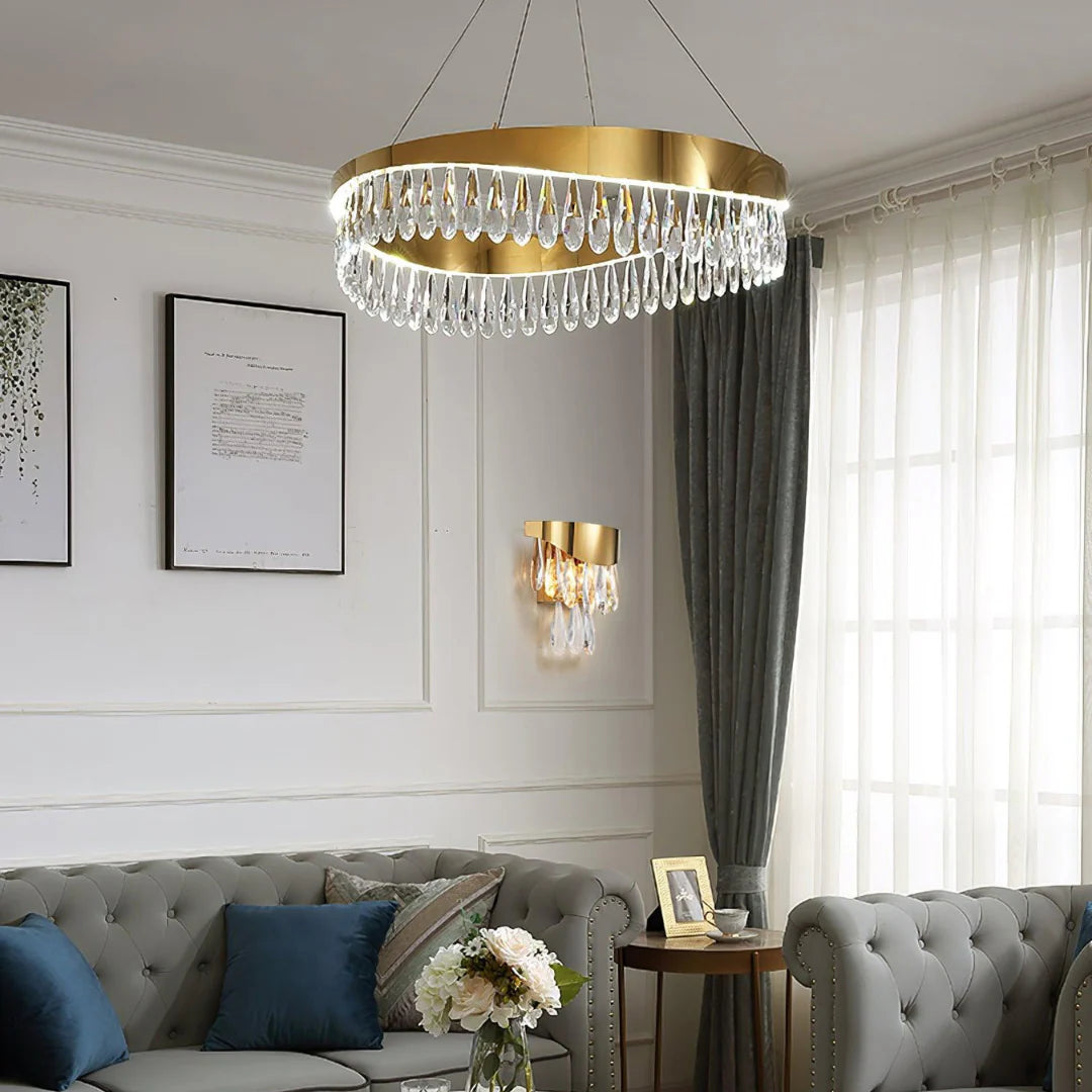 Golden Ring Crystal Light Luxury Chandelier - Nuvé