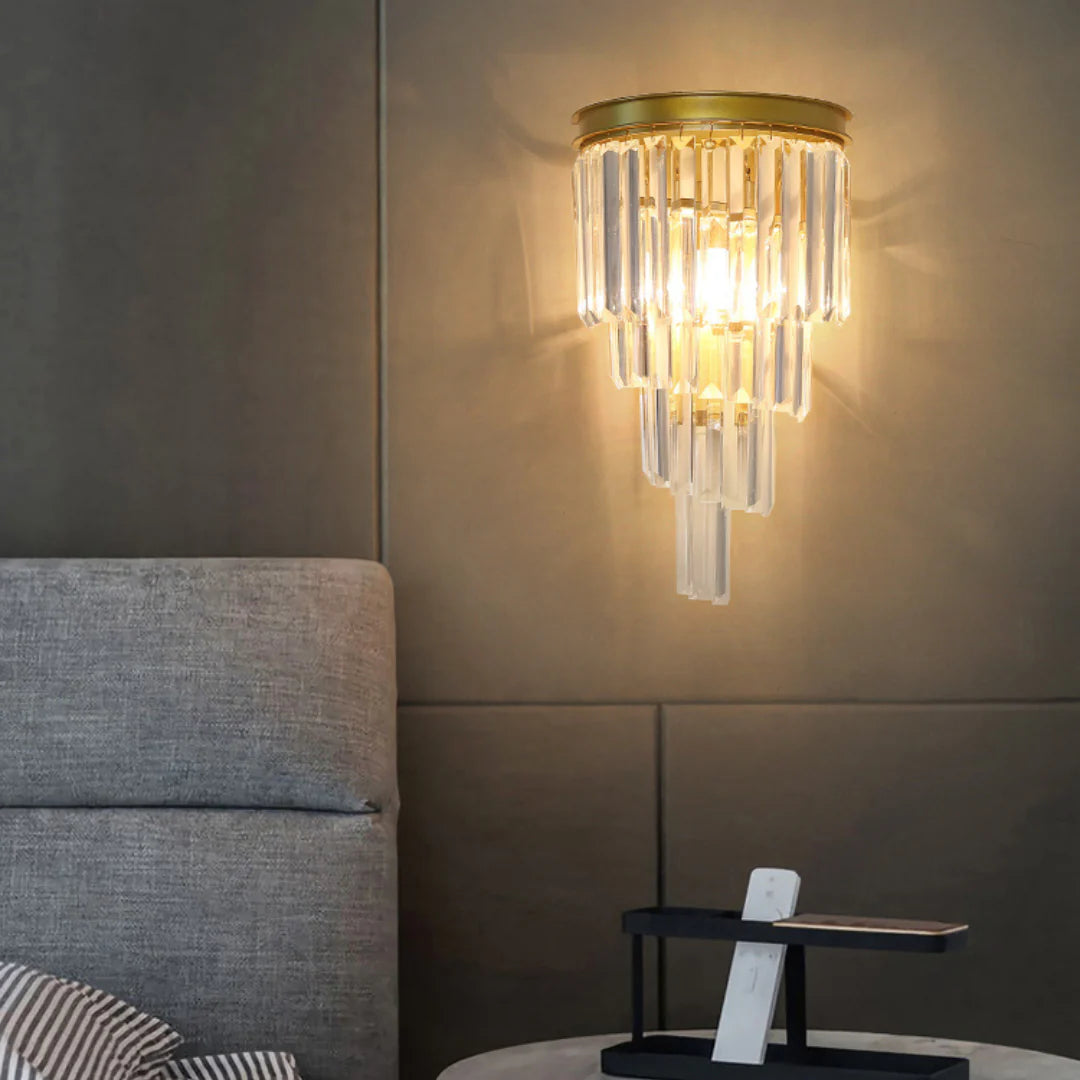 Crystal Tiered Tapered Wall Light - Nuvé