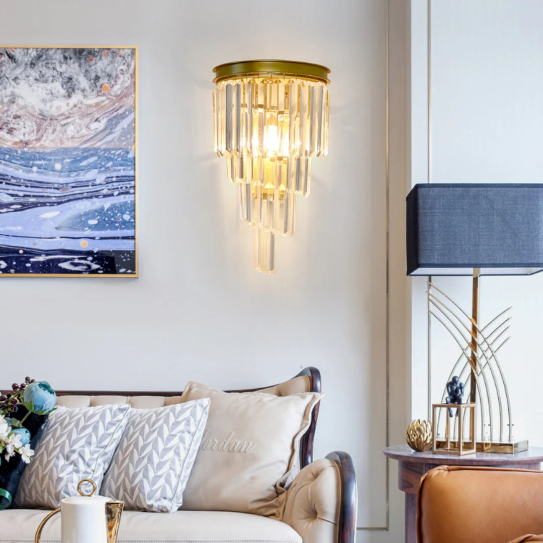 Crystal Tiered Tapered Wall Light - Nuvé