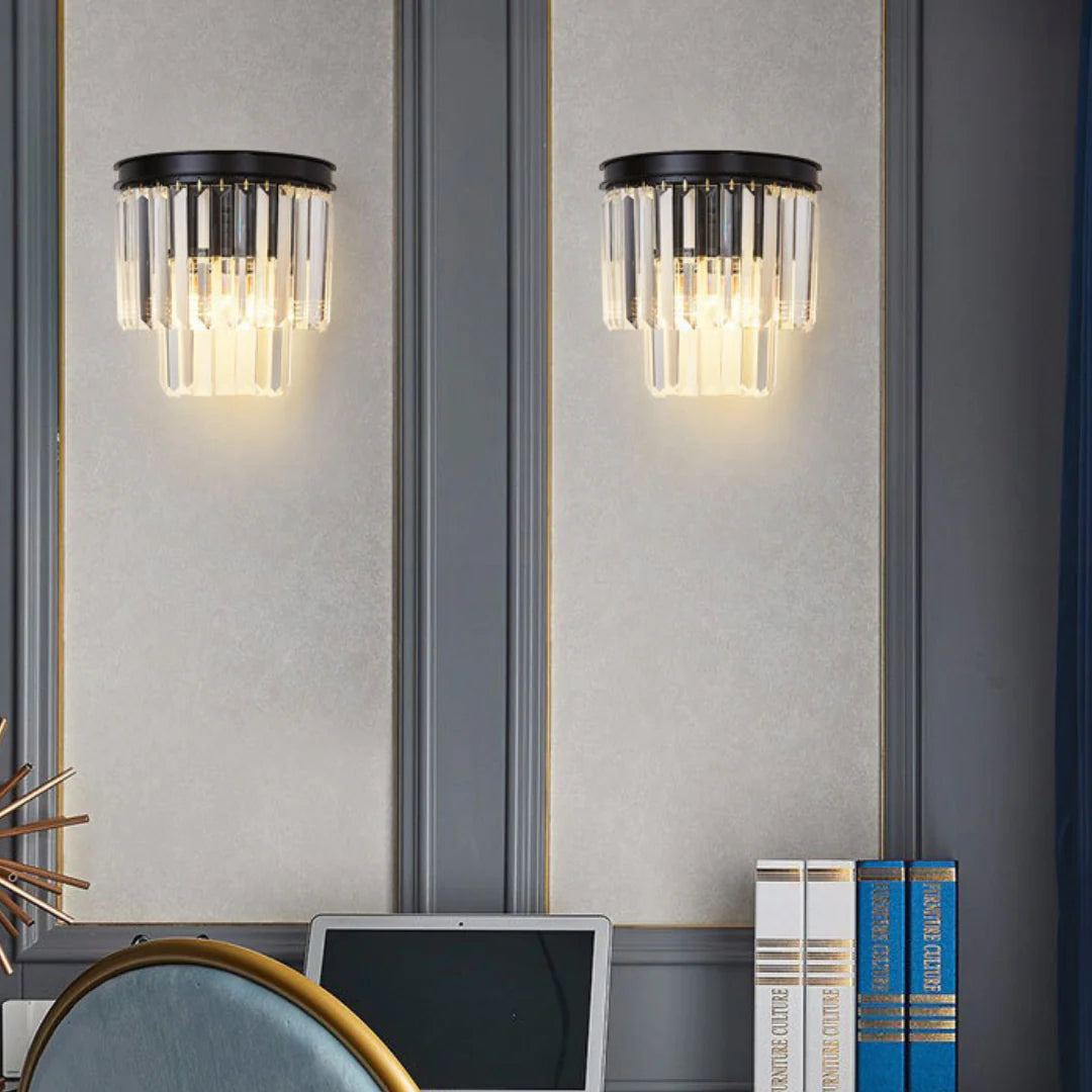 Crystal Tiered Tapered Wall Light - Nuvé