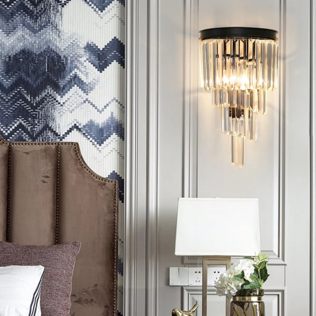 Crystal Tiered Tapered Wall Light - Nuvé