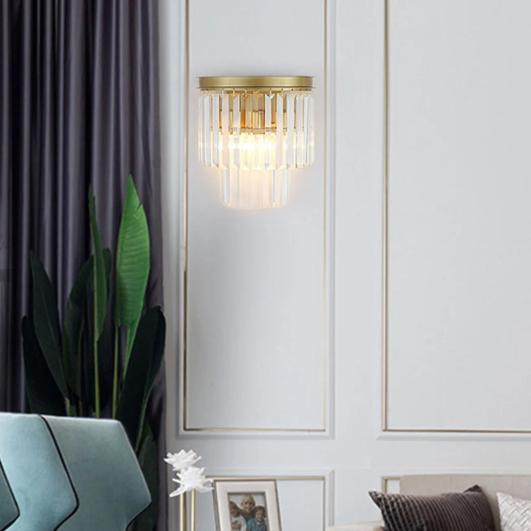 Crystal Tiered Tapered Wall Light - Nuvé
