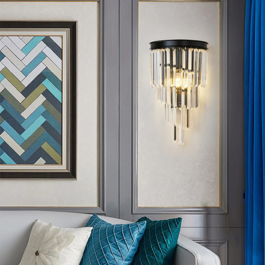 Crystal Tiered Tapered Wall Light - Nuvé
