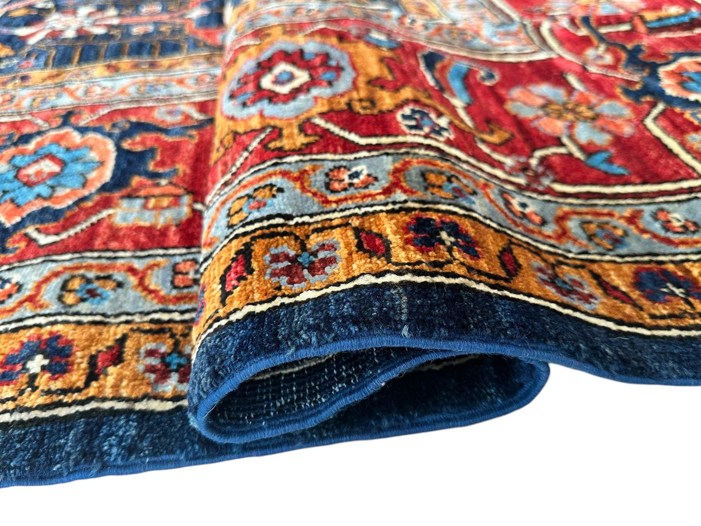 Hand-Knotted Afghani Bidjar Wool Rug – 9’x12’ – Intricate Geometric & Floral Motifs - Nuvé