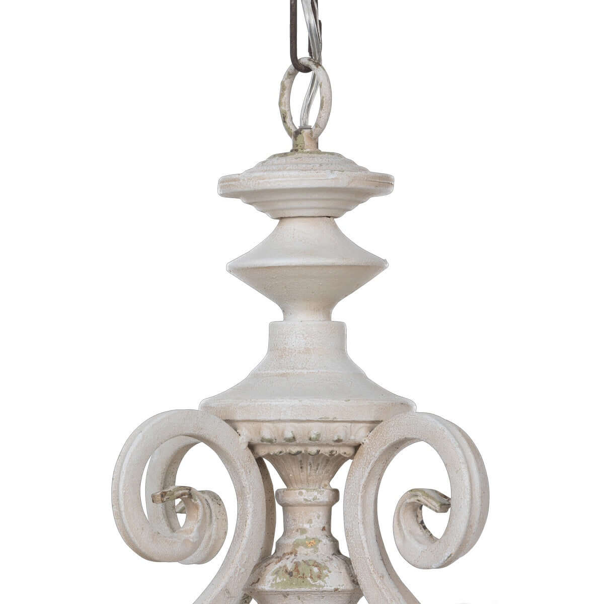 Rustic French Country Chandelier with Gold Leaf Accents - Nuvé