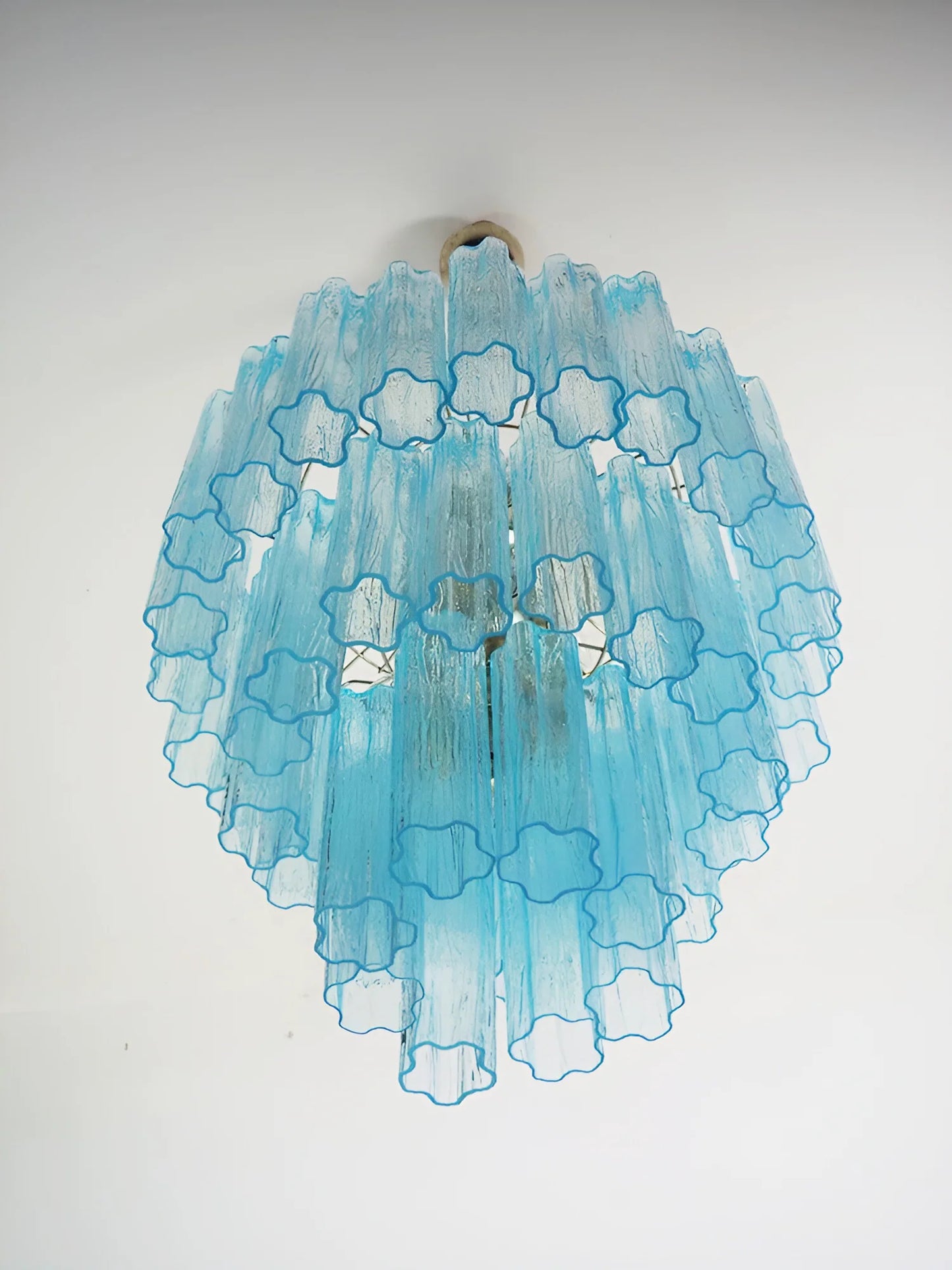 Elegant Blue Murano Glass Tube Chandelier - Nuvé