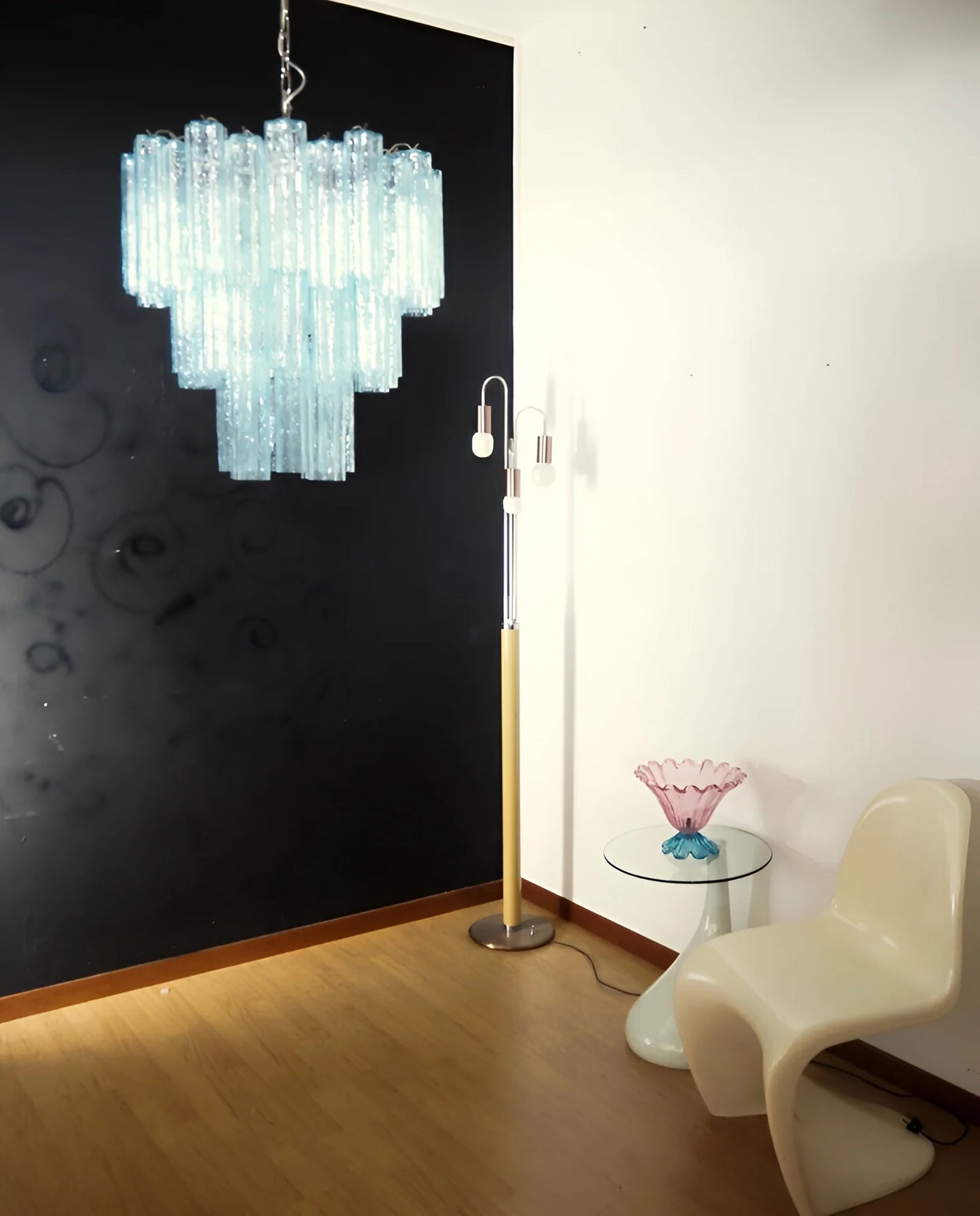 Elegant Blue Murano Glass Tube Chandelier - Nuvé