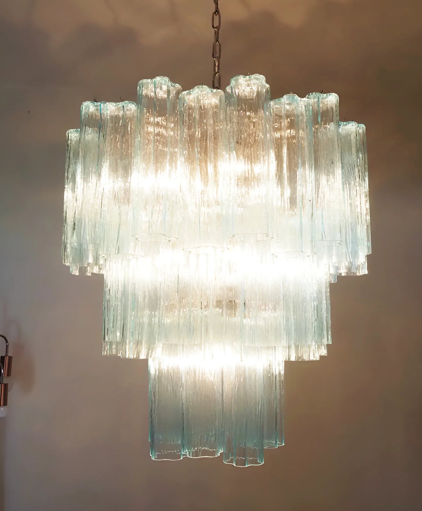 Elegant Blue Murano Glass Tube Chandelier - Nuvé