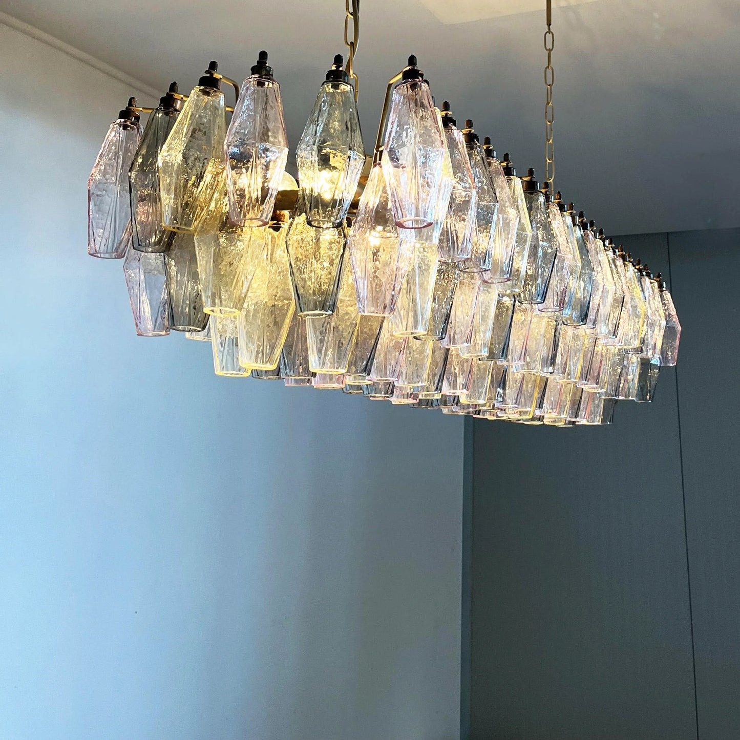 Elegant Multicolored Murano Poliedri Chandelier - Nuvé