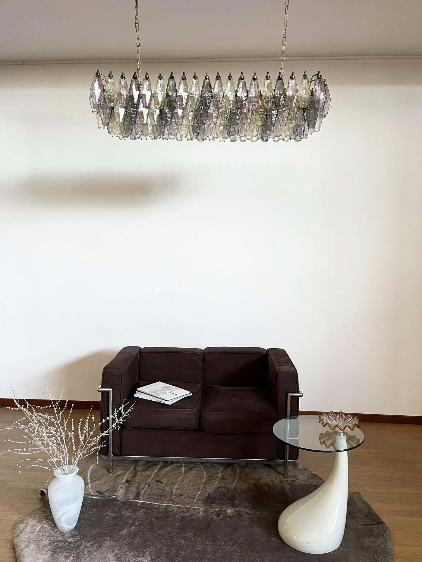 Elegant Multicolored Murano Poliedri Chandelier - Nuvé