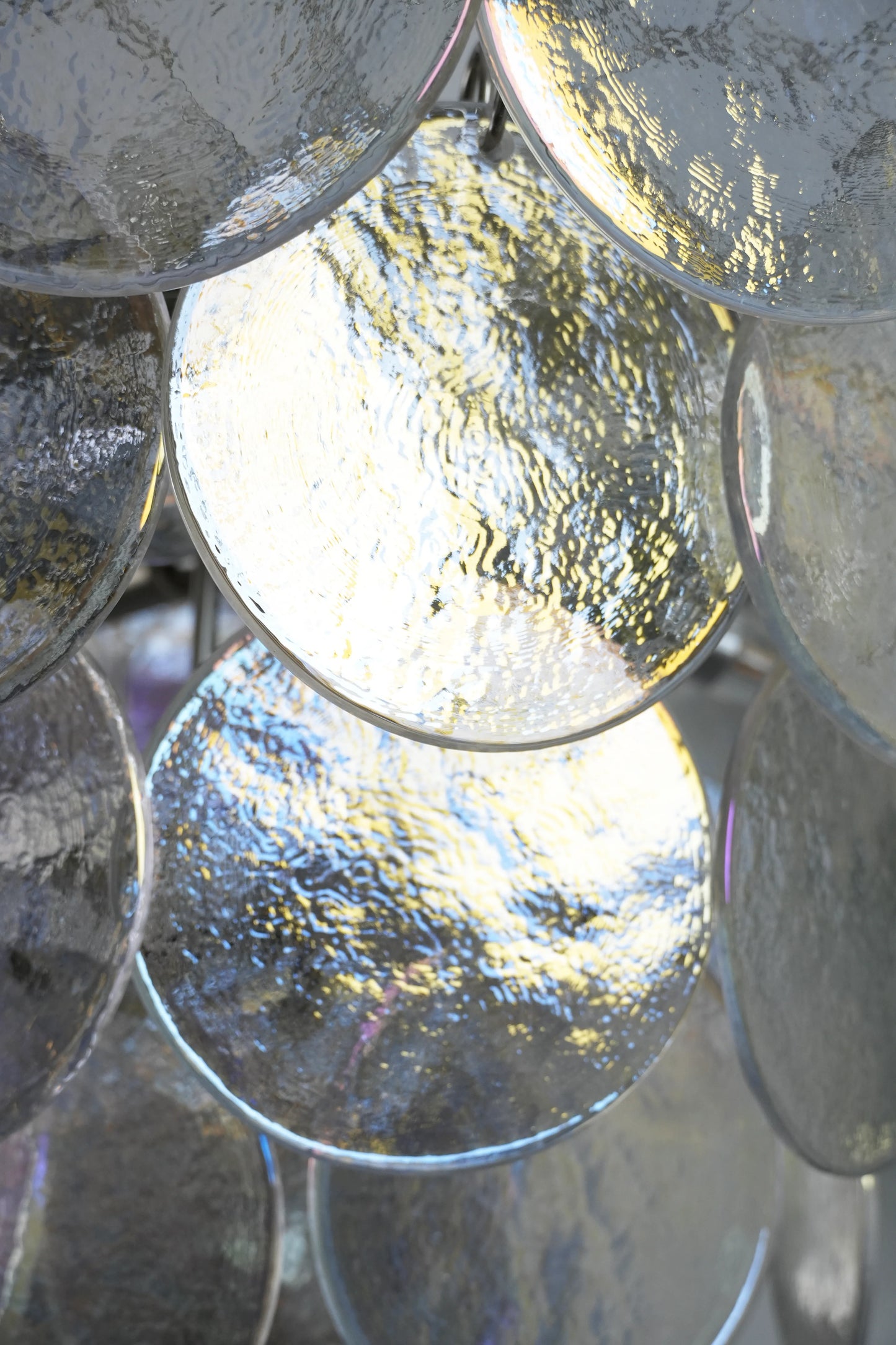 Elegant Murano Disc Iridescent Chandelier - Nuvé