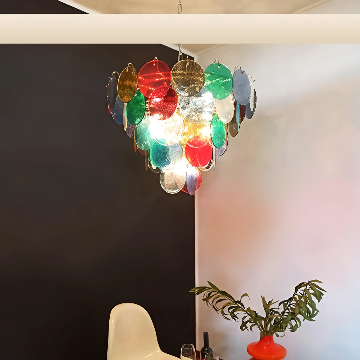 Elegant Murano Disc Multicolored Chandelier - Nuvé