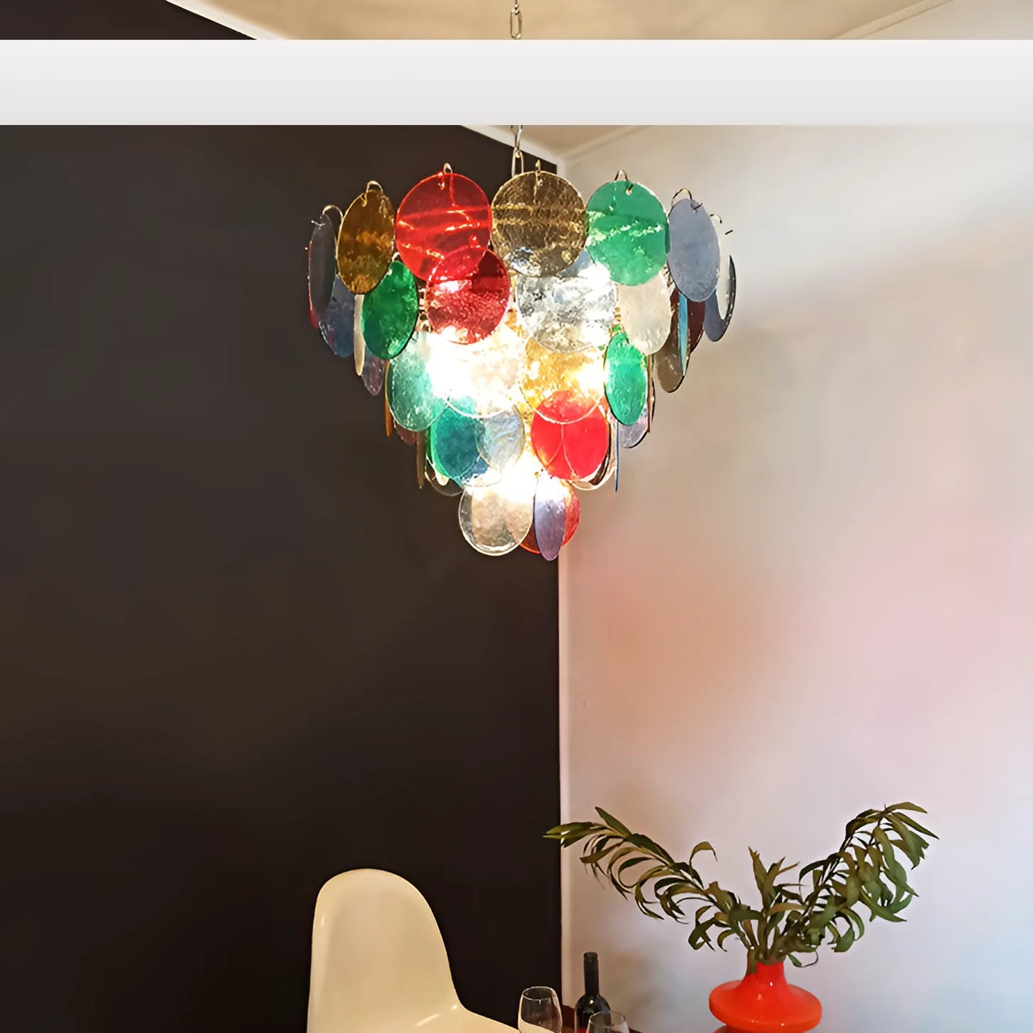 Elegant Murano Disc Multicolored Chandelier - Nuvé