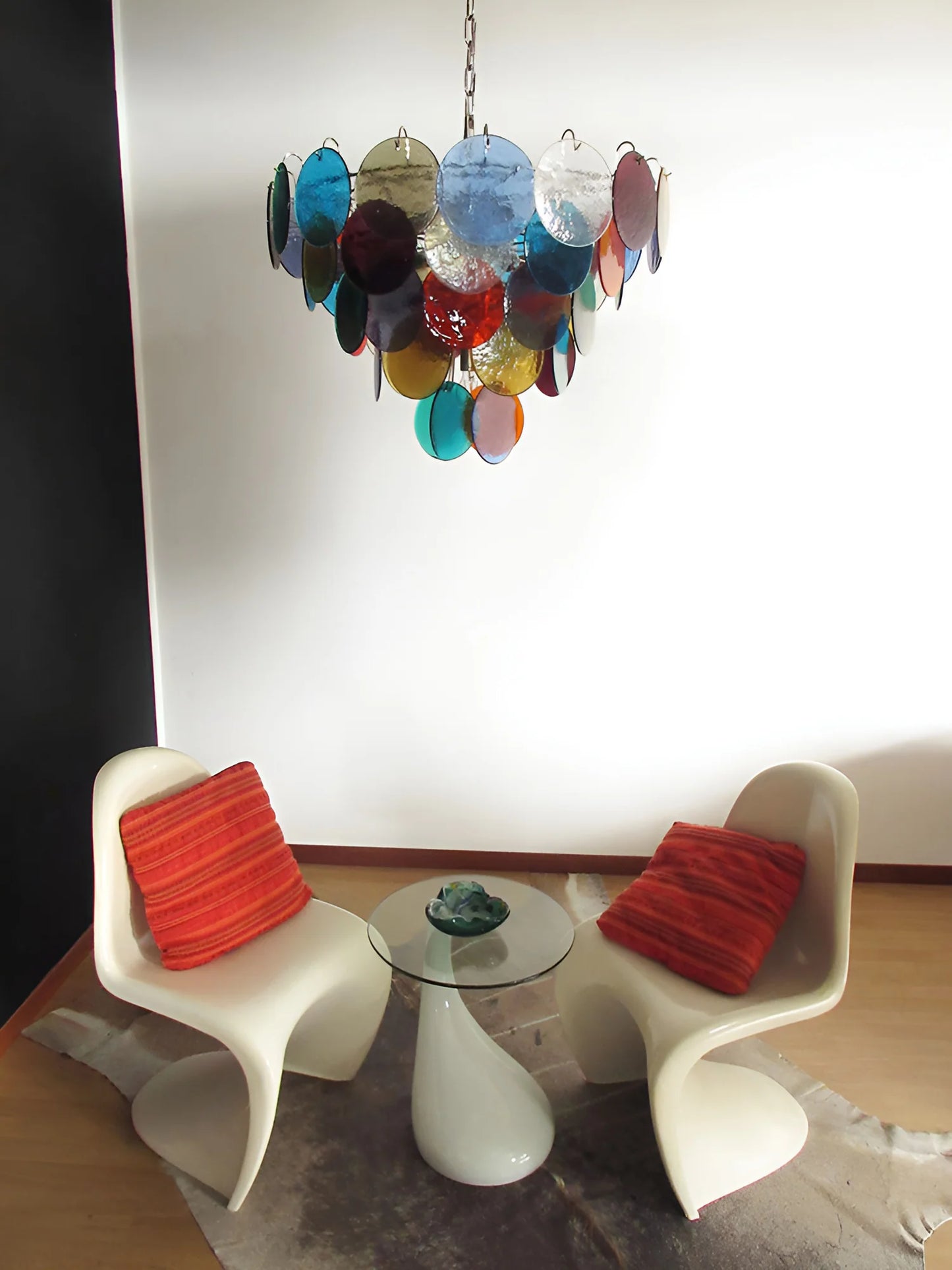 Elegant Murano Disc Multicolored Chandelier - Nuvé