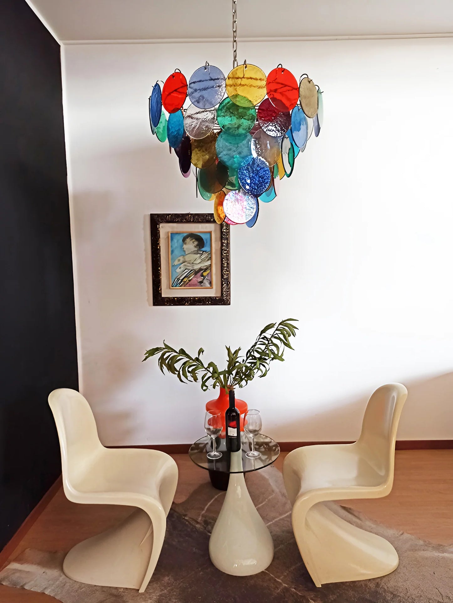 Elegant Murano Disc Multicolored Chandelier - Nuvé