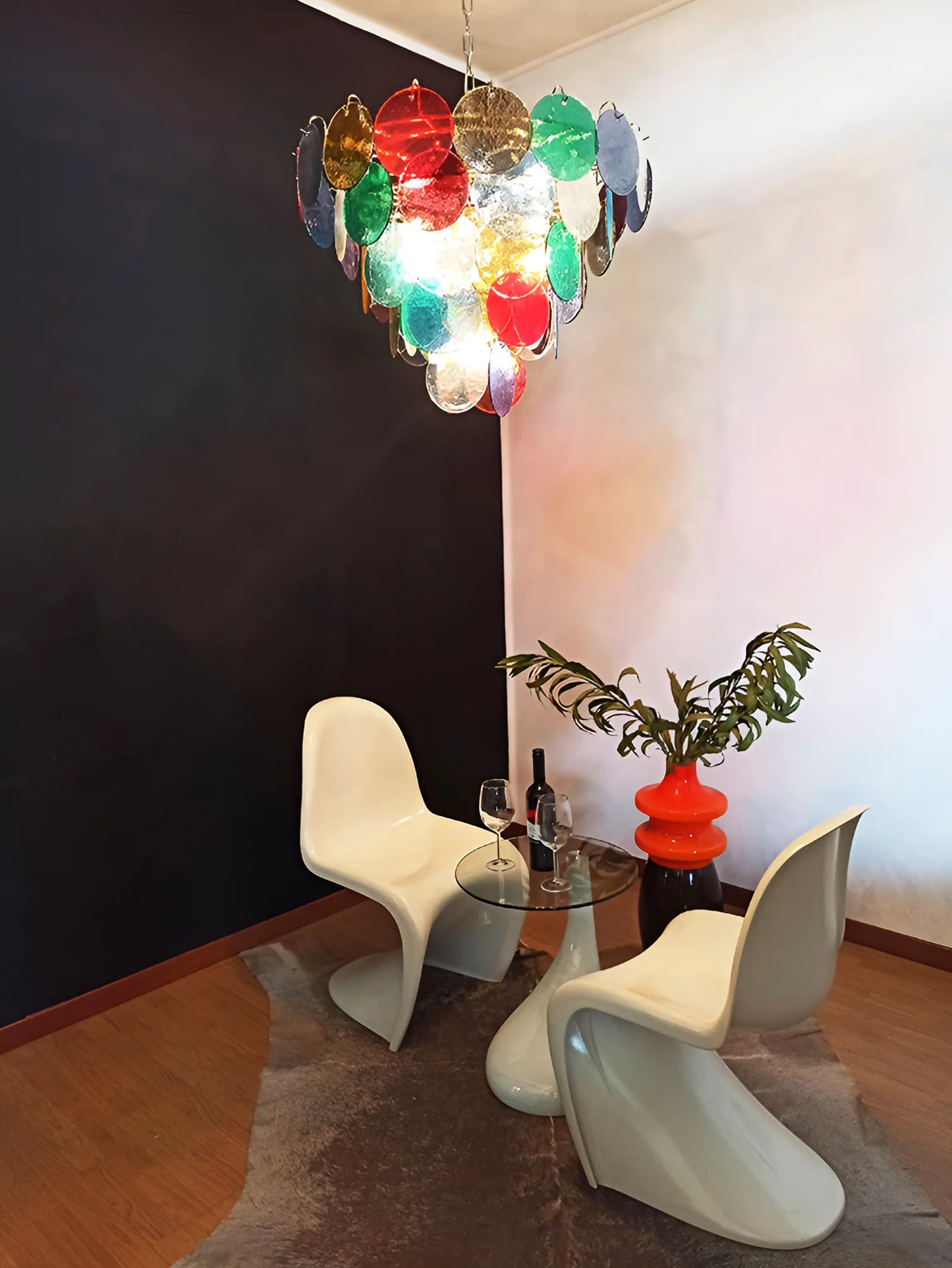 Elegant Murano Disc Multicolored Chandelier - Nuvé