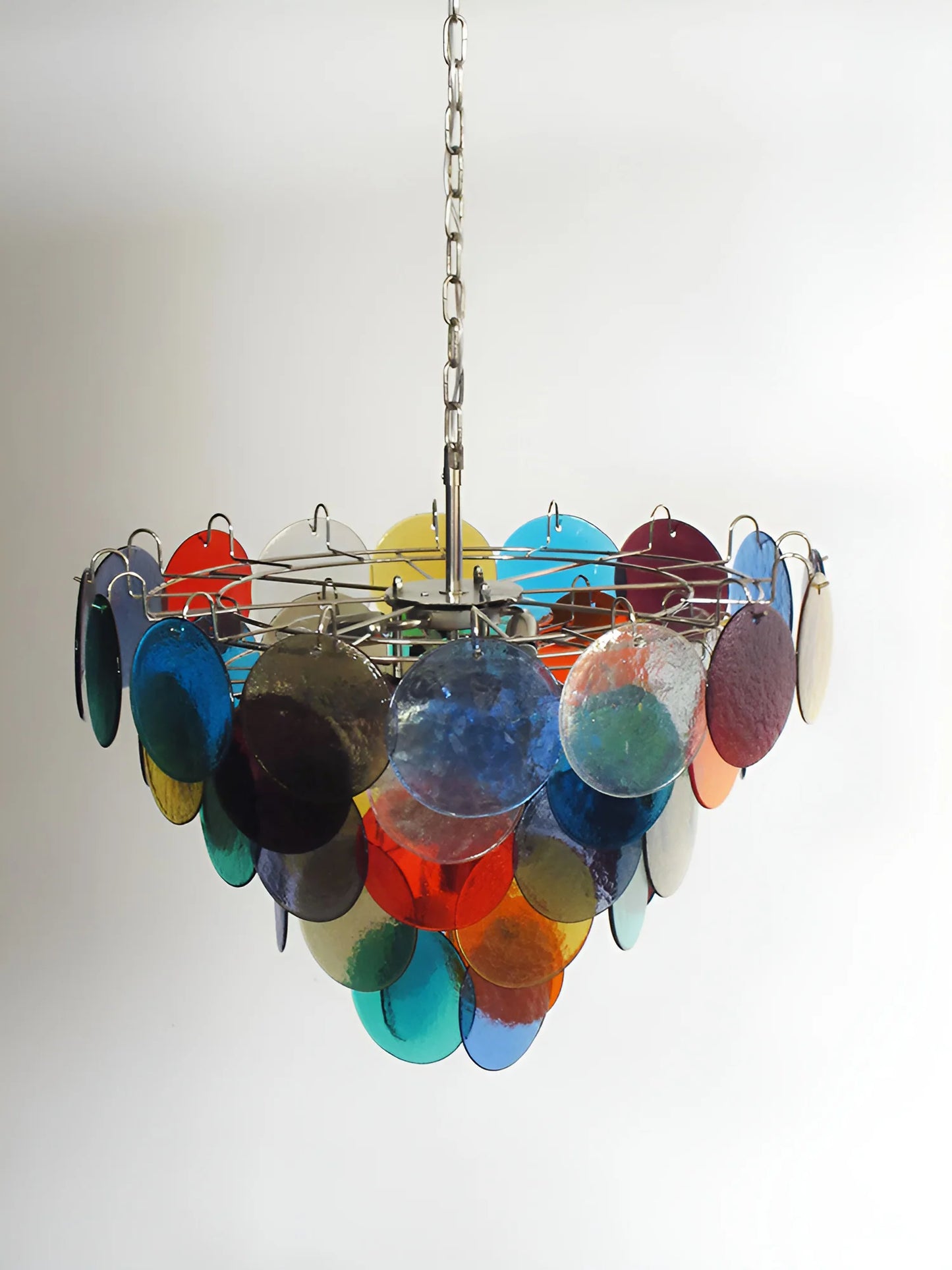 Elegant Murano Disc Multicolored Chandelier - Nuvé