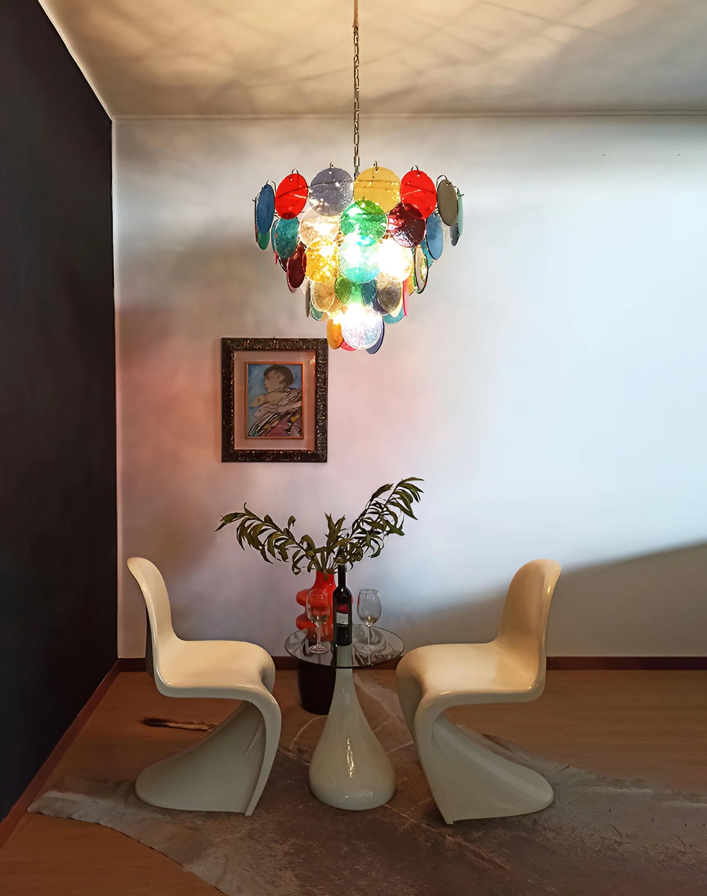 Elegant Murano Disc Multicolored Chandelier - Nuvé