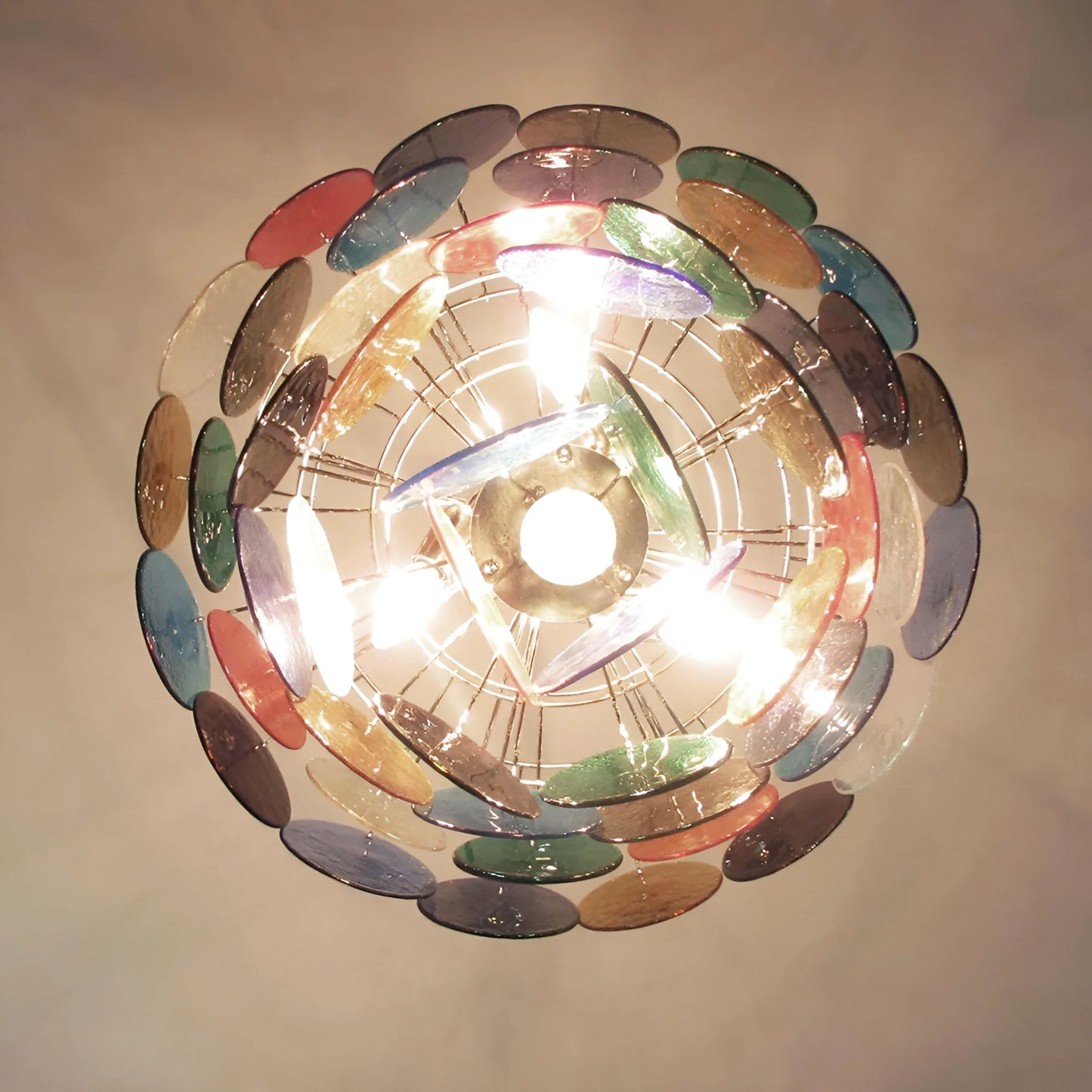 Elegant Murano Disc Multicolored Chandelier - Nuvé