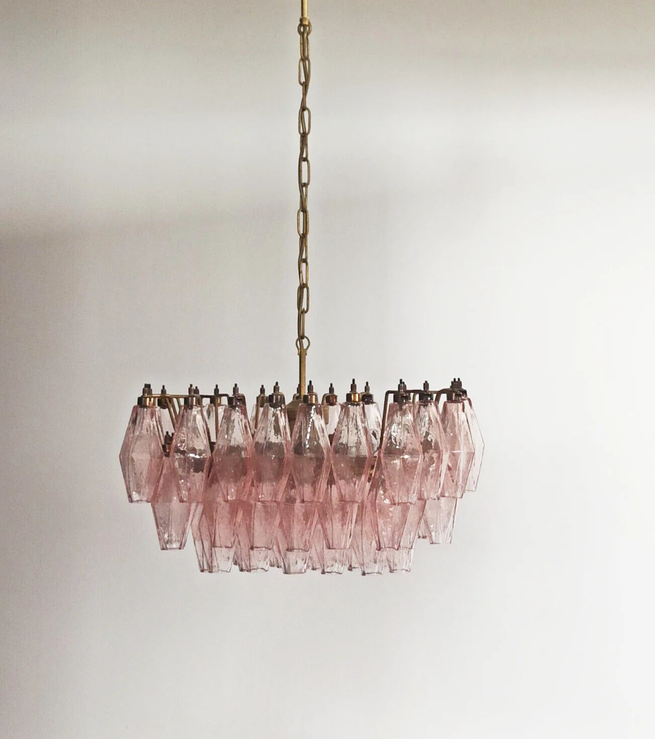 Poliedri Murano Pink Chandelier - Nuvé