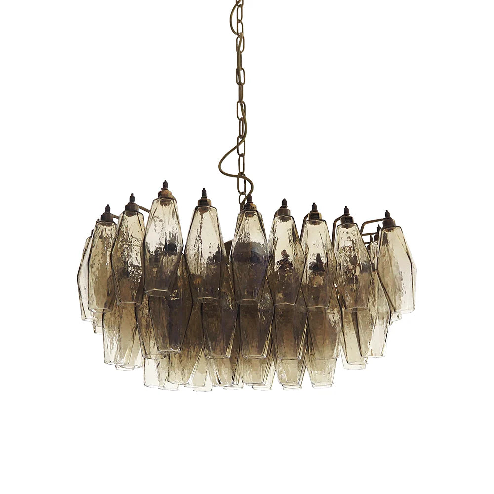 Poliedri Murano Smoked Chandelier - Nuvé