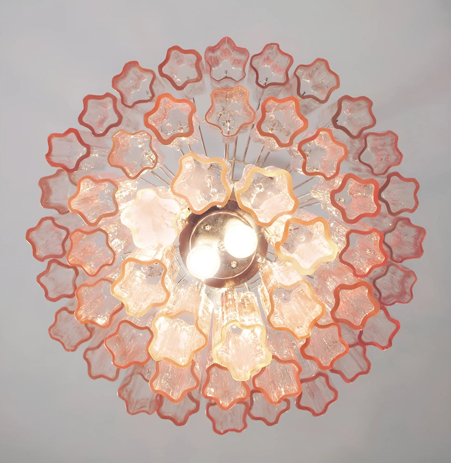 Elegant Pink Murano Glass Tube Chandelier - Nuvé