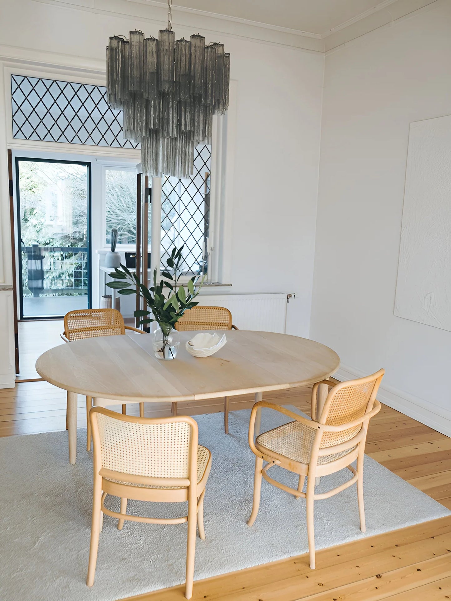 Elegant Smoke Murano Glass Tube Chandelier - Nuvé