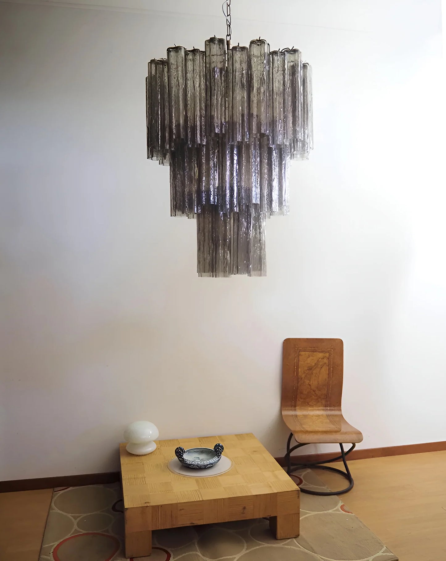 Elegant Smoke Murano Glass Tube Chandelier - Nuvé