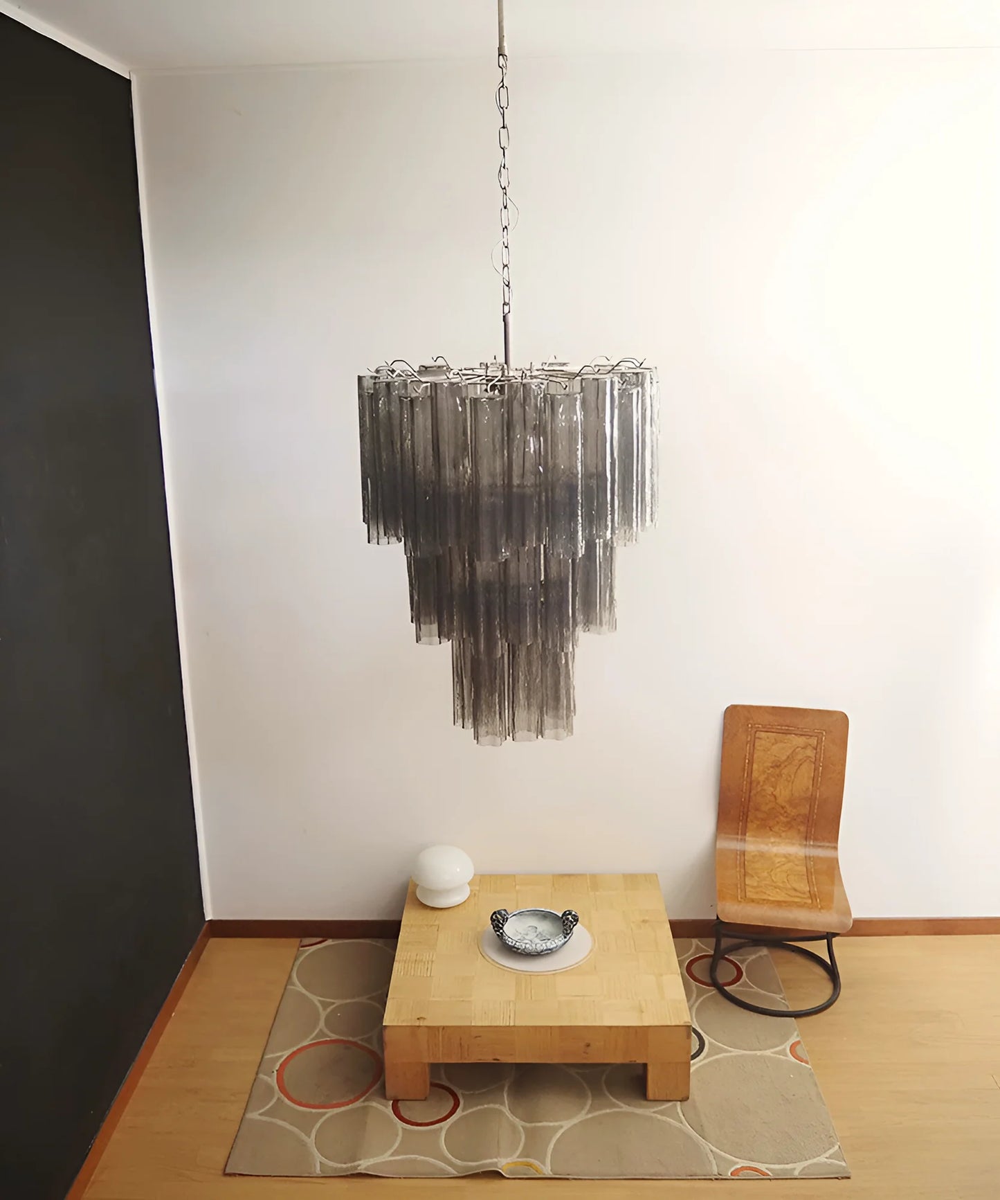 Elegant Smoke Murano Glass Tube Chandelier - Nuvé