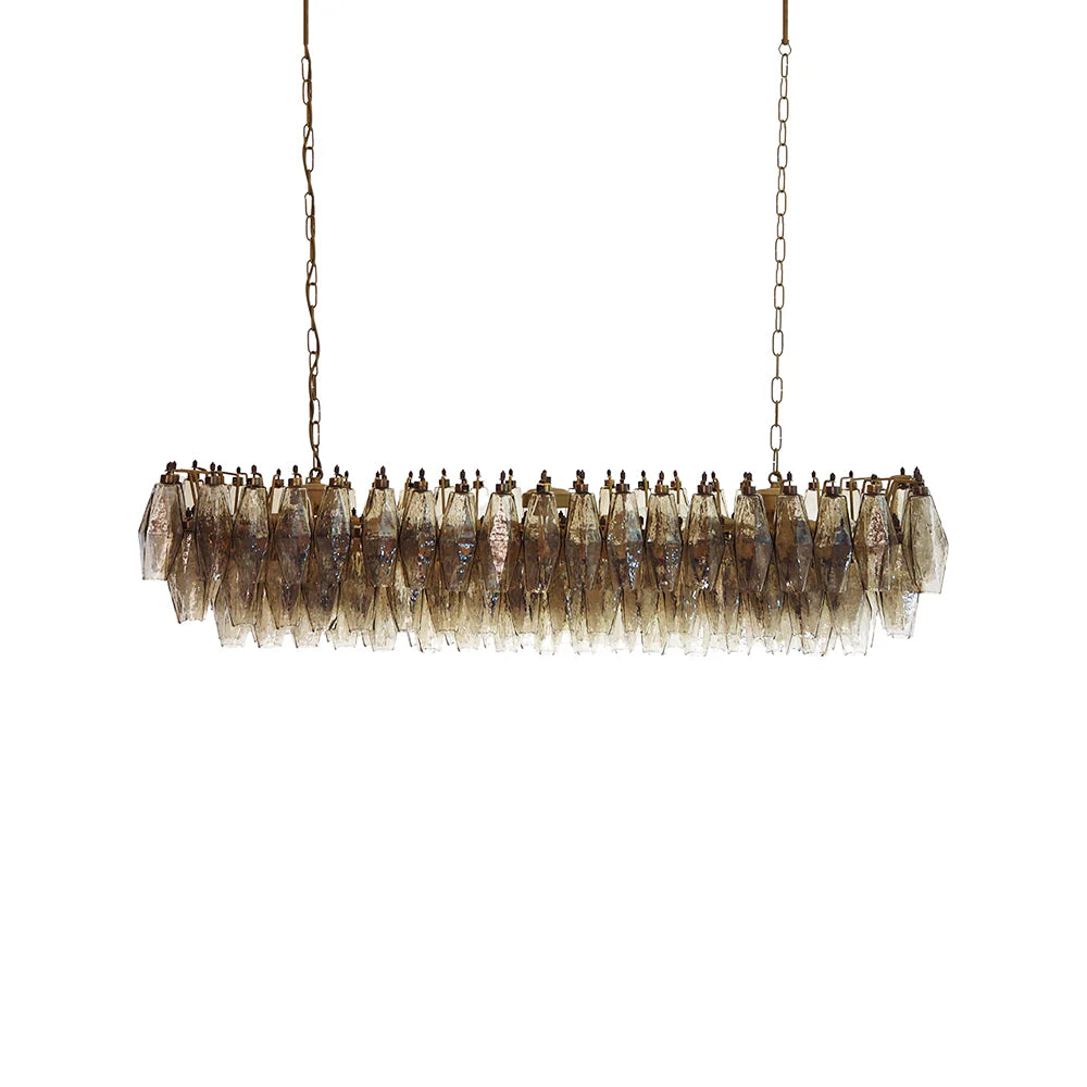 Elegant Smoked Murano Poliedri Chandelier - Nuvé