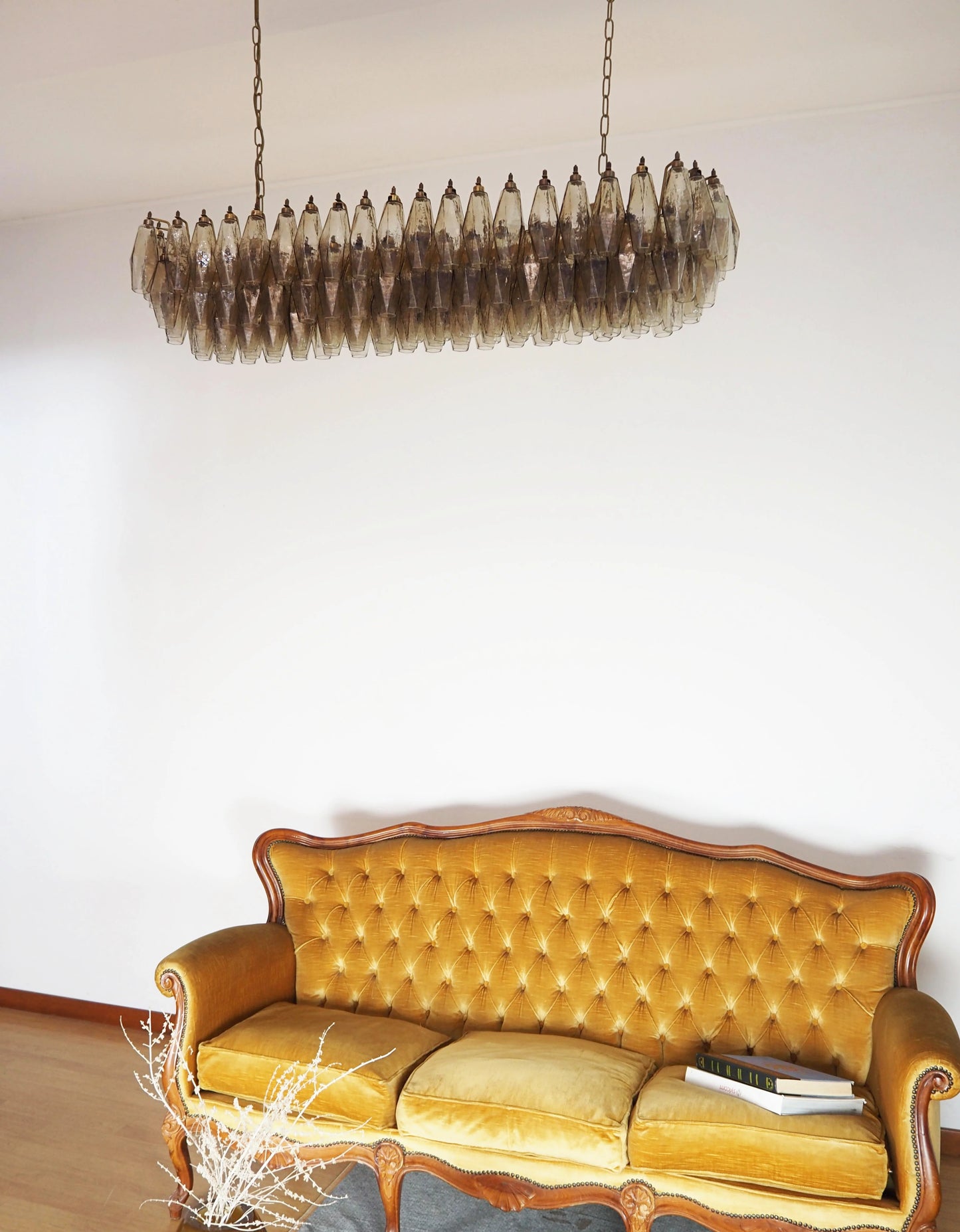 Elegant Smoked Murano Poliedri Chandelier - Nuvé