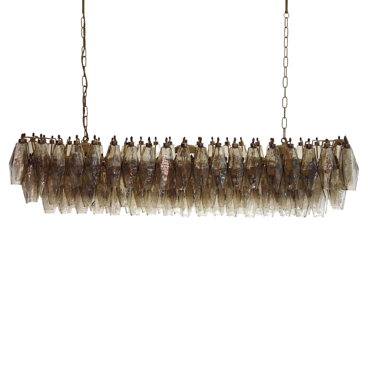 Elegant Smoked Murano Poliedri Chandelier - Nuvé