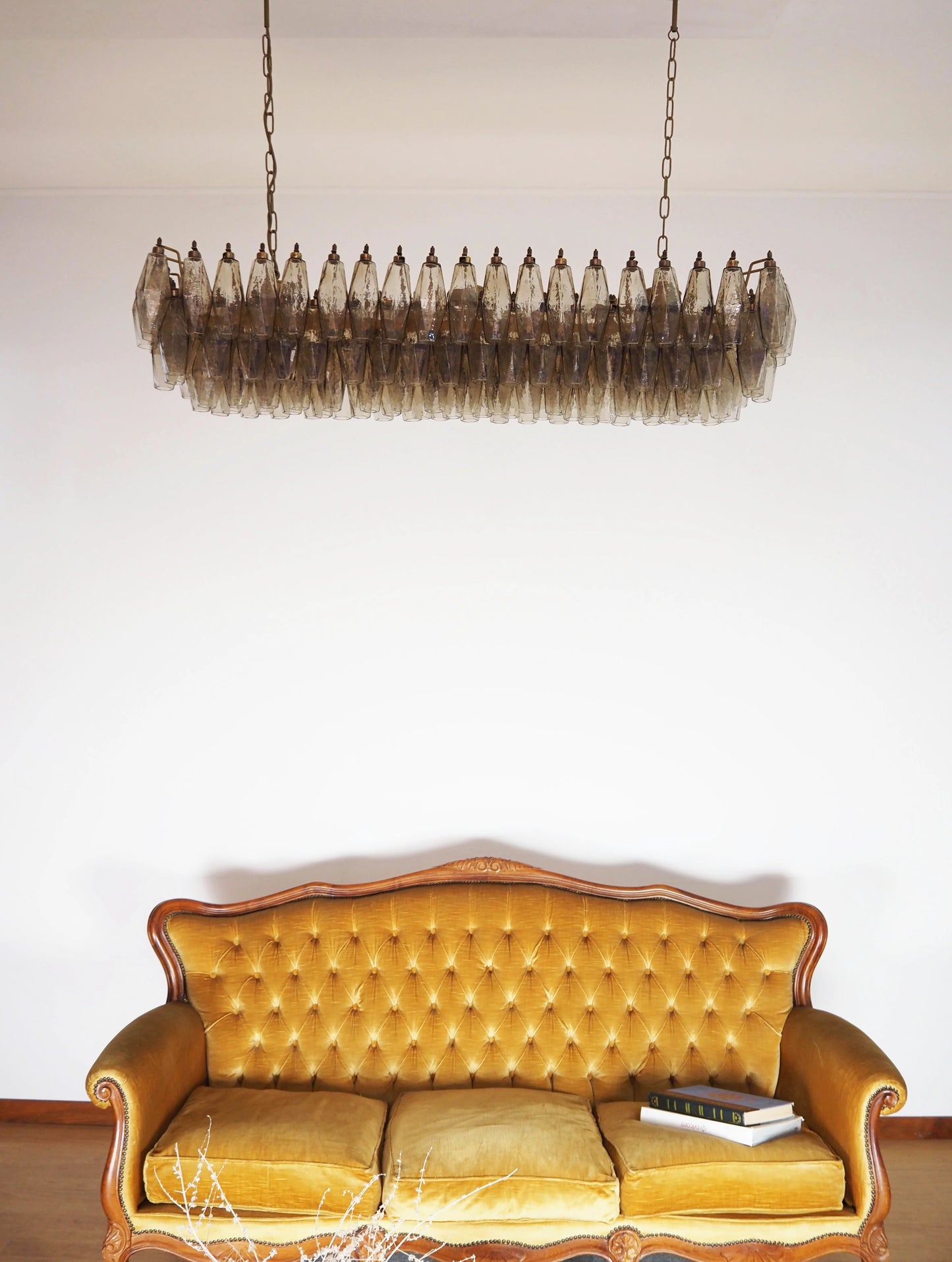 Elegant Smoked Murano Poliedri Chandelier - Nuvé