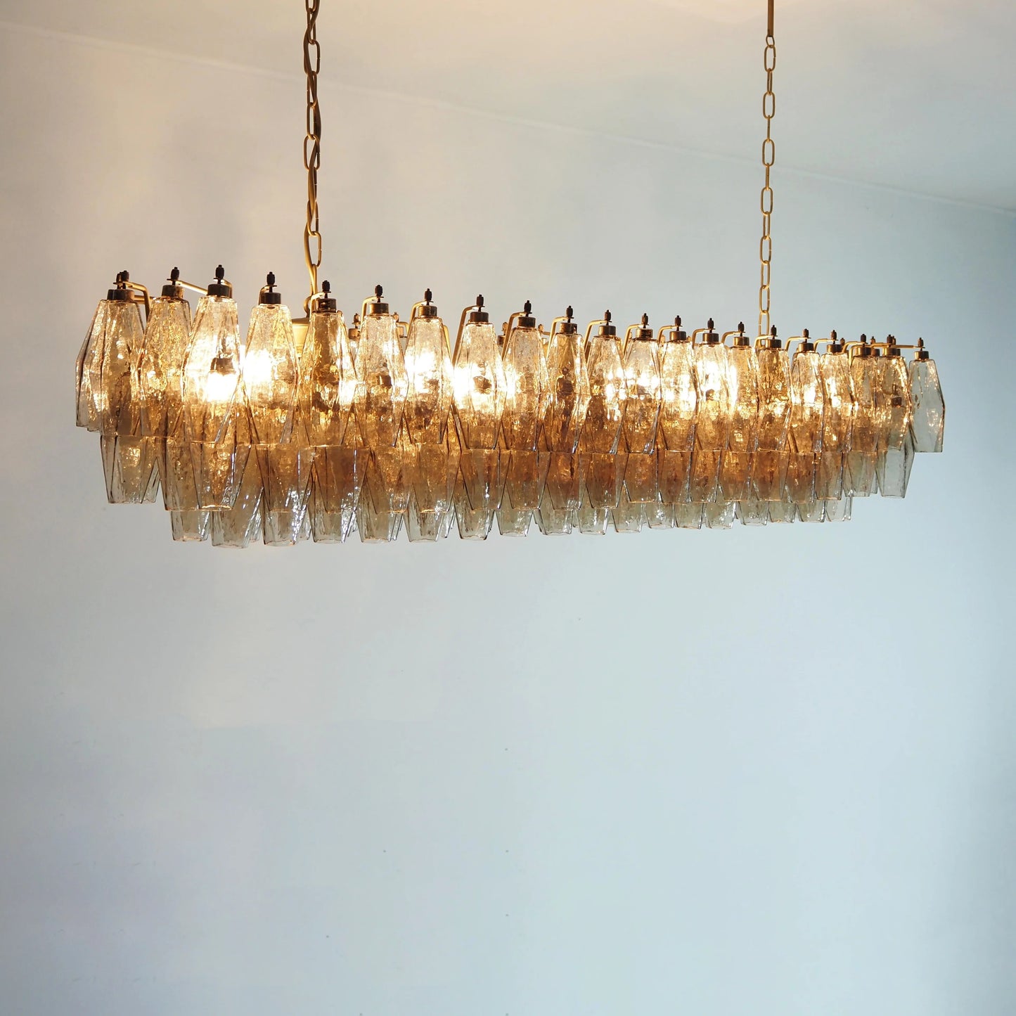 Elegant Smoked Murano Poliedri Chandelier - Nuvé