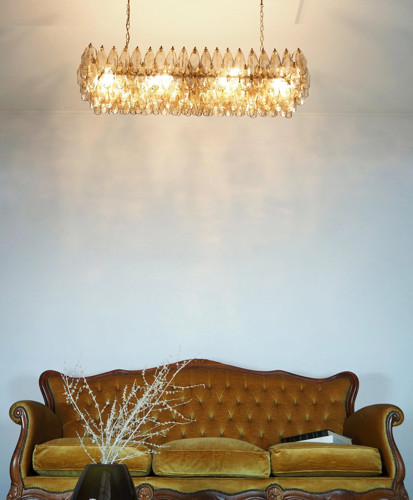 Elegant Smoked Murano Poliedri Chandelier - Nuvé