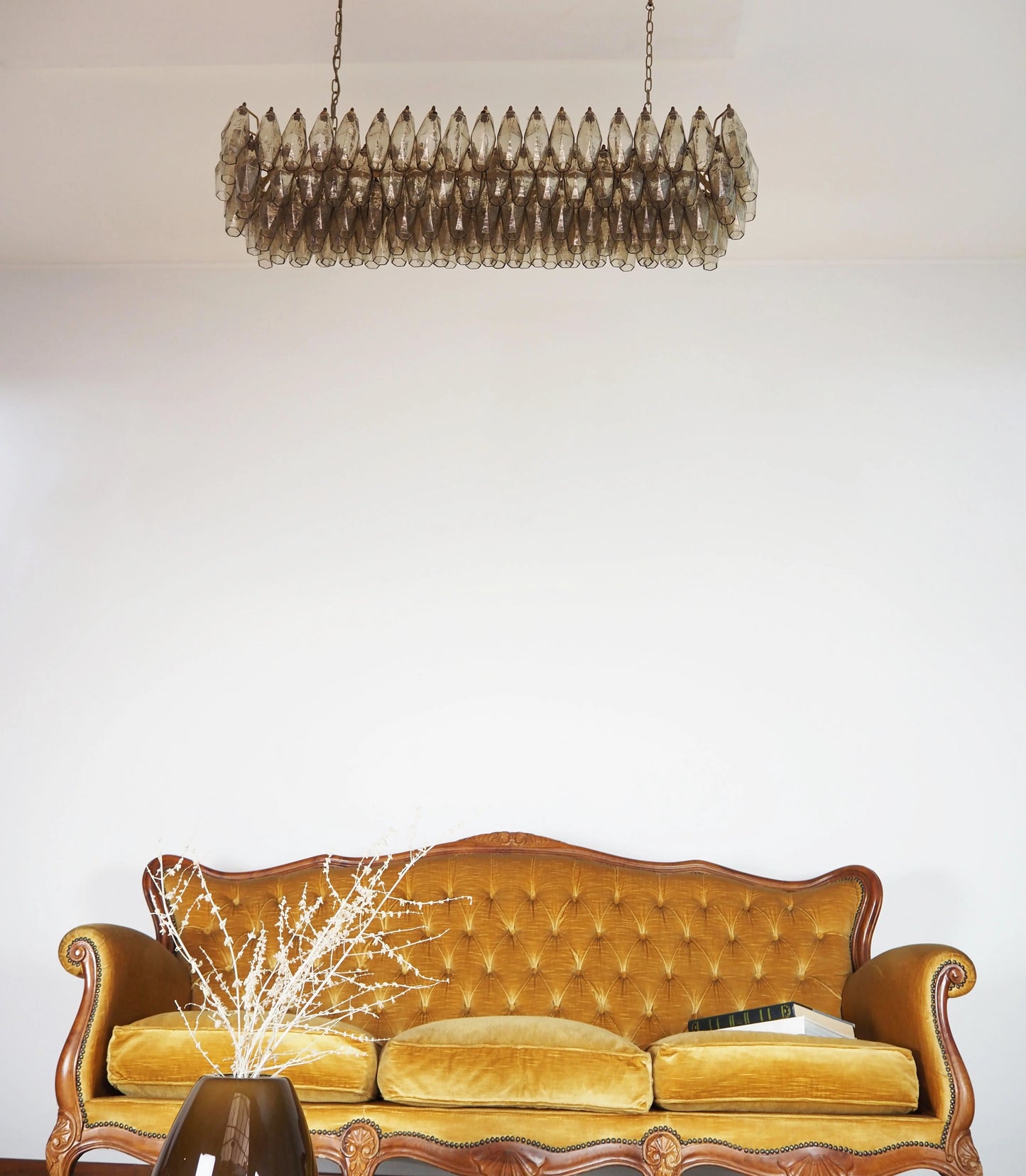 Elegant Smoked Murano Poliedri Chandelier - Nuvé