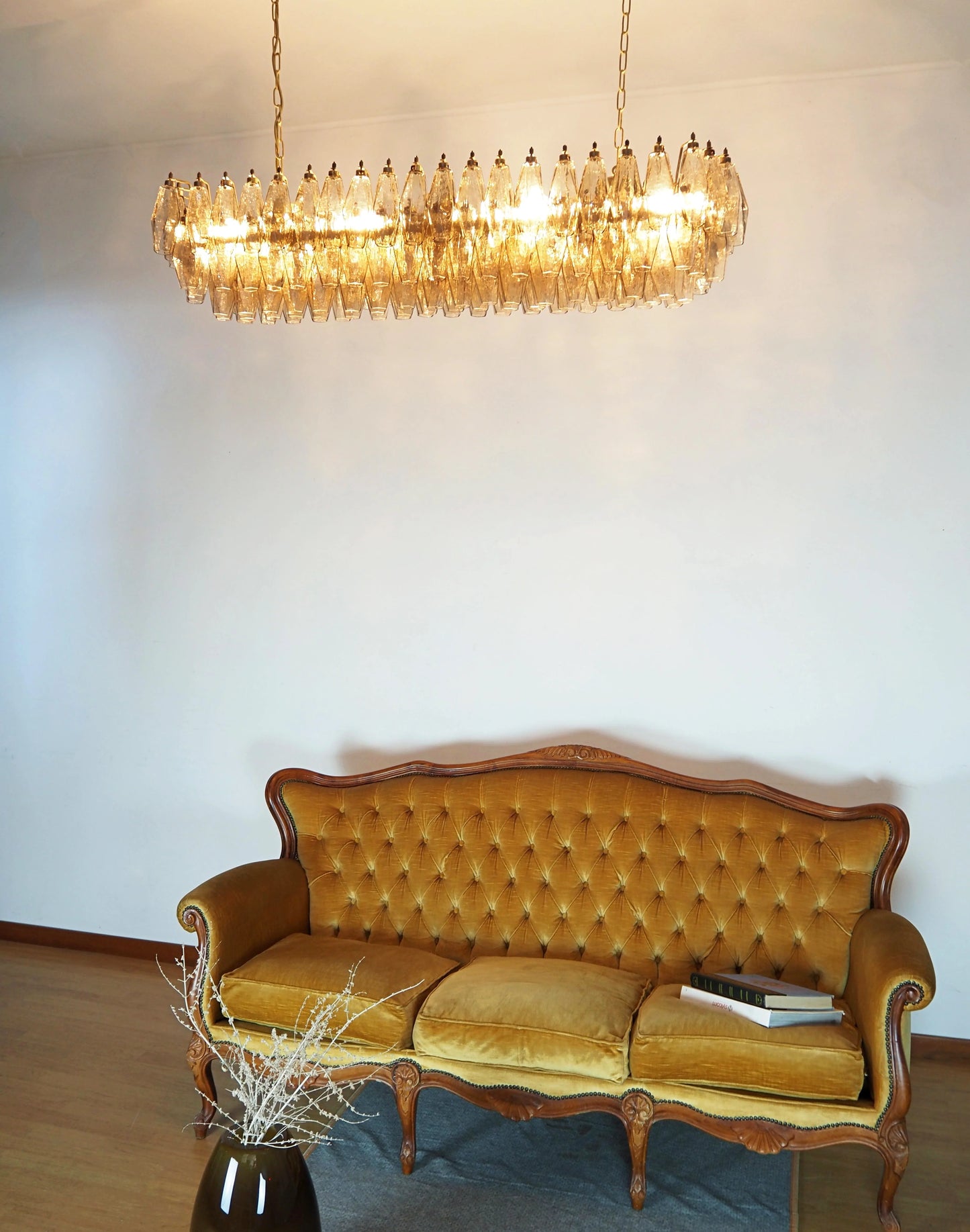 Elegant Smoked Murano Poliedri Chandelier - Nuvé