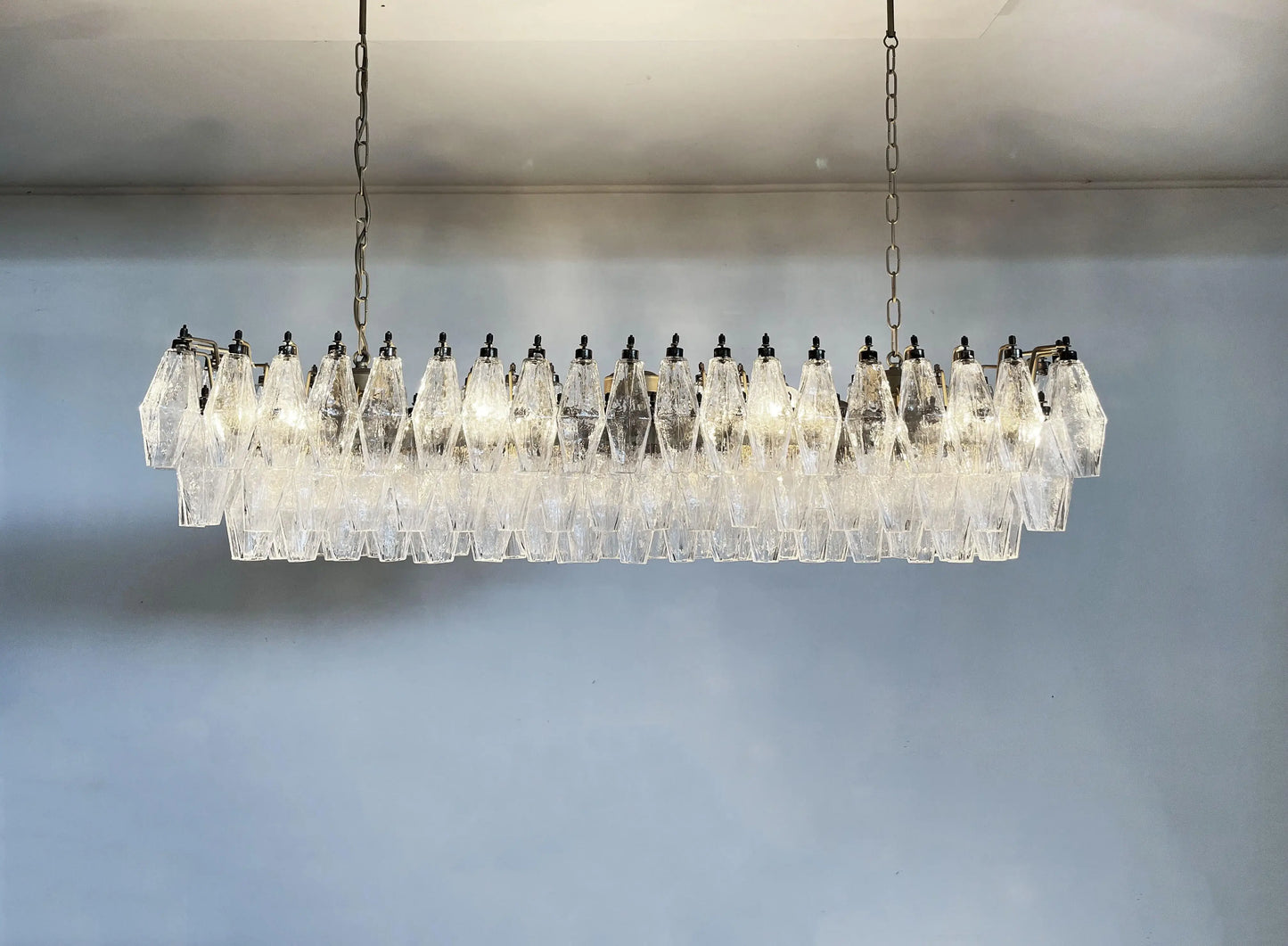 Elegant Transparent Murano Poliedri Chandelier - Nuvé