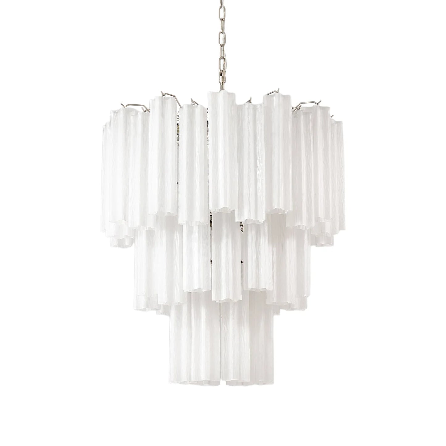 Elegant White Murano Glass Tube Chandelier - Nuvé