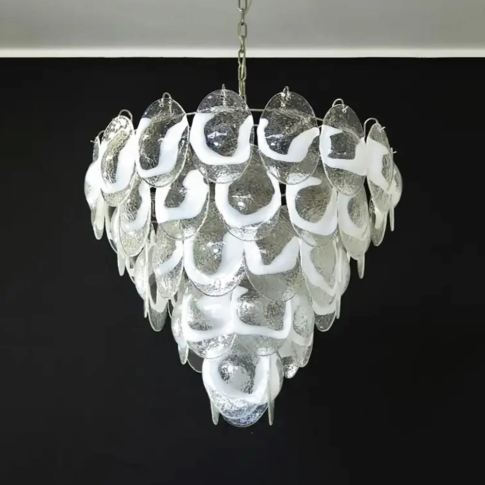 Exquisite Murano Transparent Glass Chandelier - Nuvé
