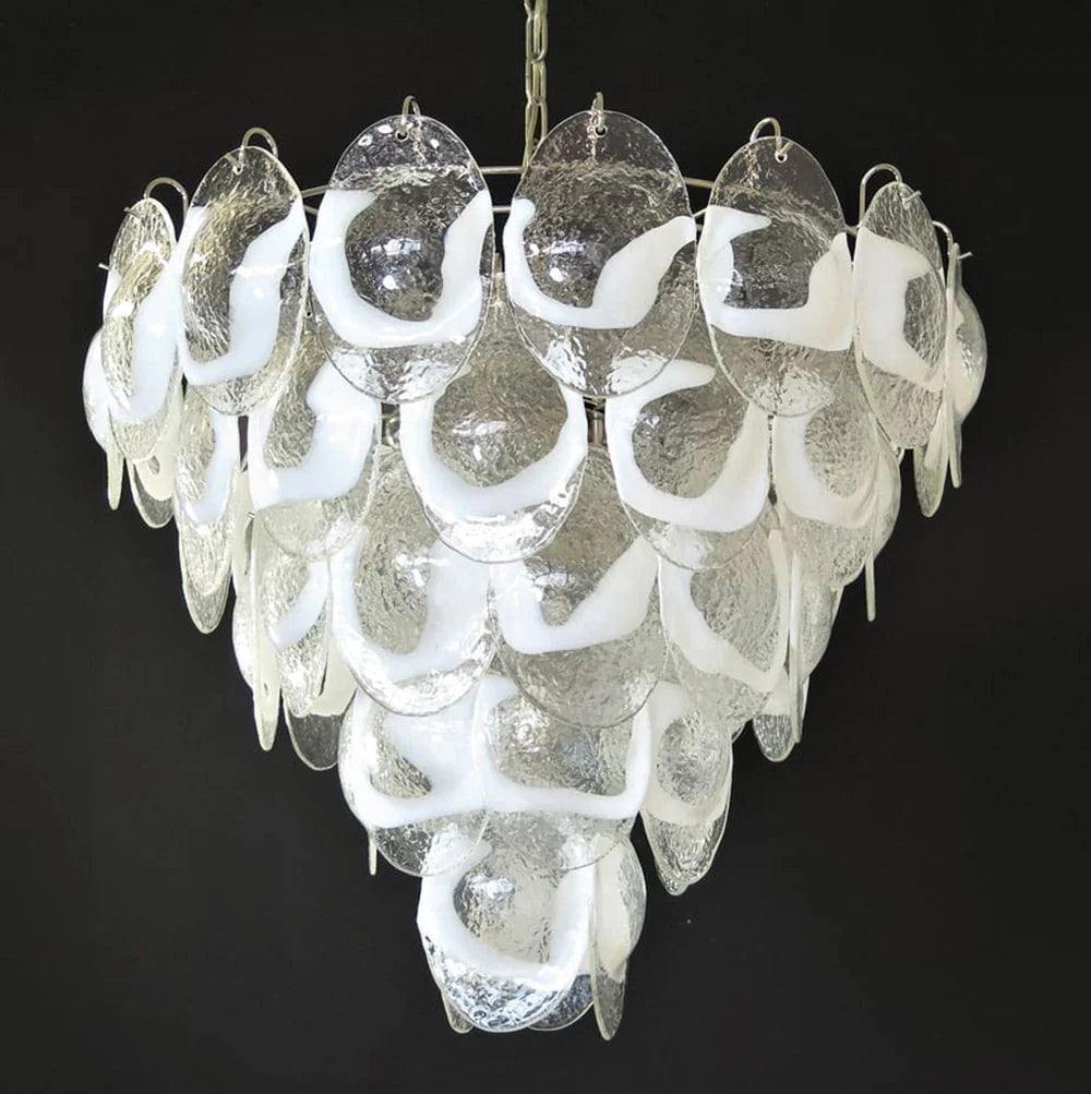 Exquisite Murano Transparent Glass Chandelier - Nuvé