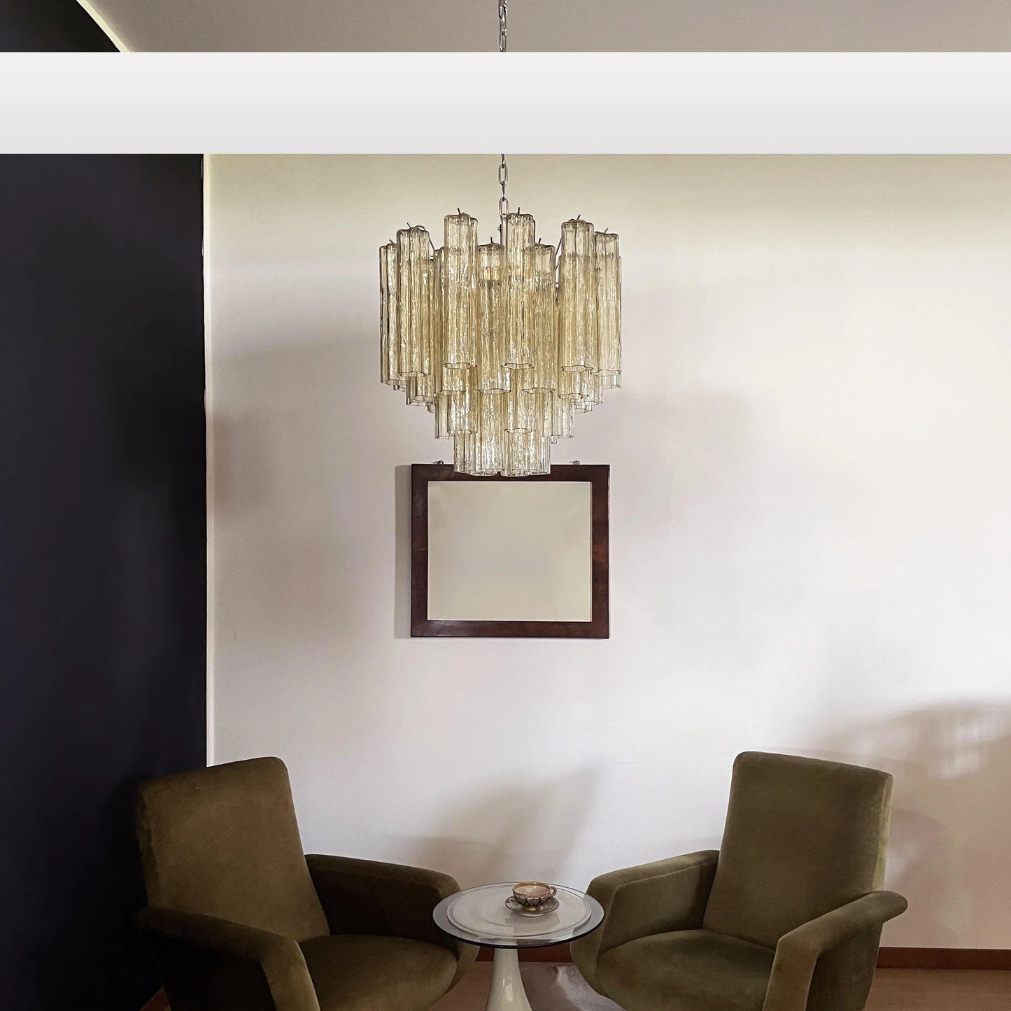 Fantastic Murano Amber Glass Tube Chandelier - Nuvé