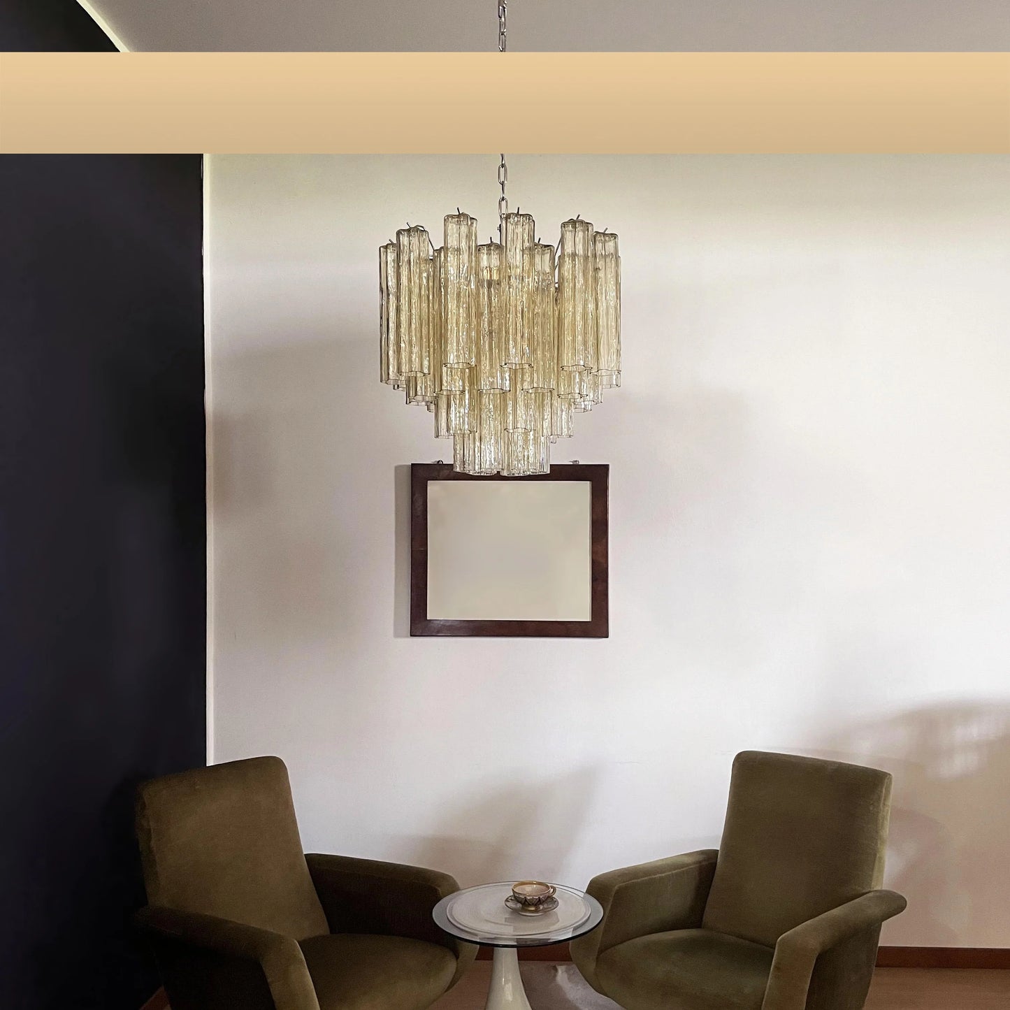Fantastic Murano Amber Glass Tube Chandelier - Nuvé