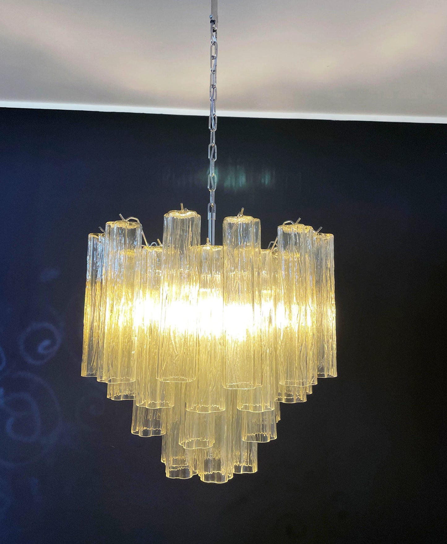 Fantastic Murano Amber Glass Tube Chandelier - Nuvé
