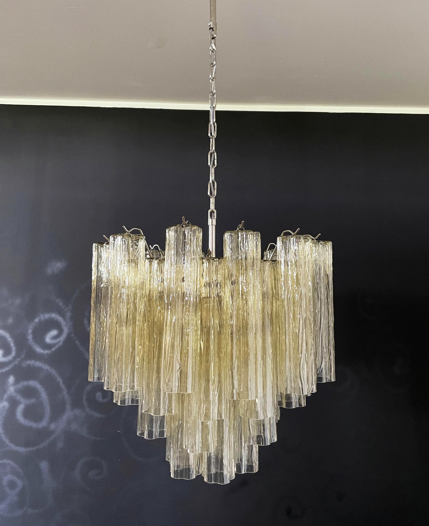 Fantastic Murano Amber Glass Tube Chandelier - Nuvé