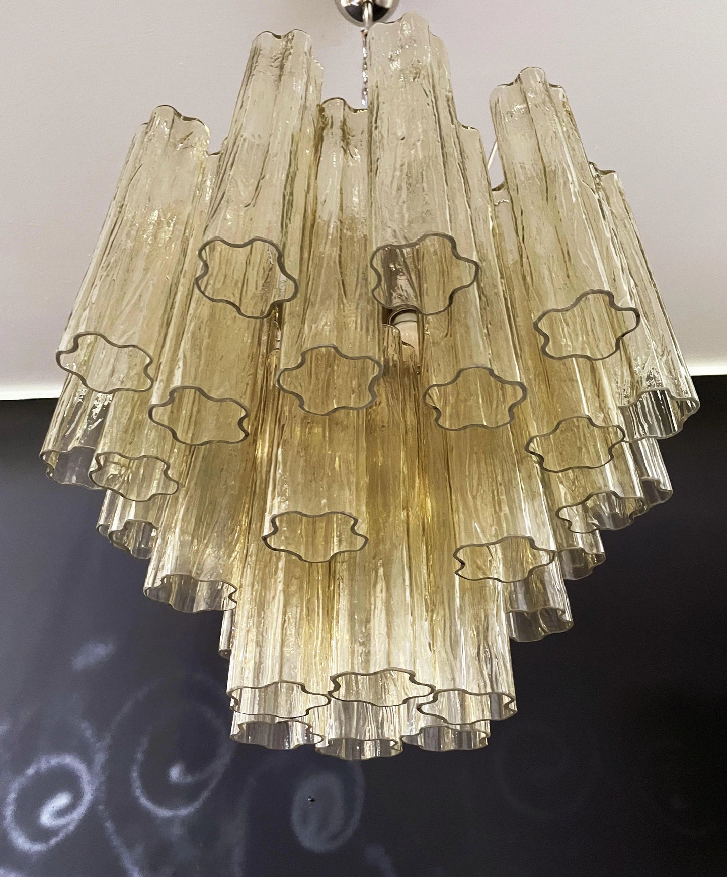 Fantastic Murano Amber Glass Tube Chandelier - Nuvé